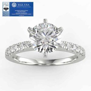 1 carat center certified diamond engagement ring